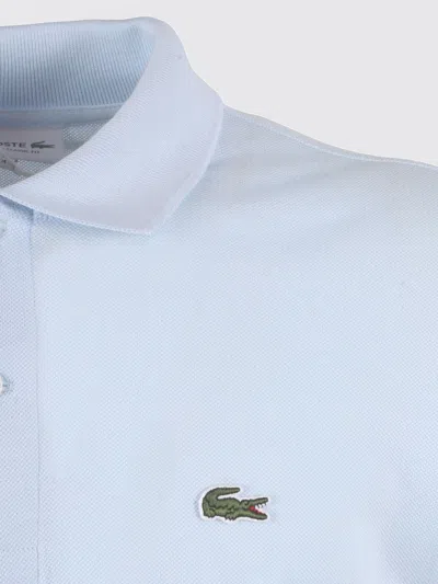 Lacoste Cotton Piquet Polo Shirt In Powder Blue In Patterned Blue