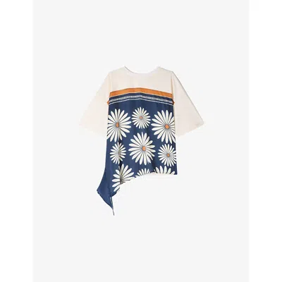 Sandro Scarf Print T-shirt In Multi