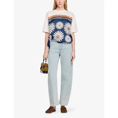 Sandro Scarf Print T-shirt In Multi