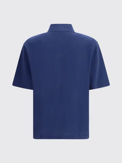 Ami Alexandre Mattiussi Blue Polo Shirt With Adc Patch Logo In Cotton Uomo In Multi
