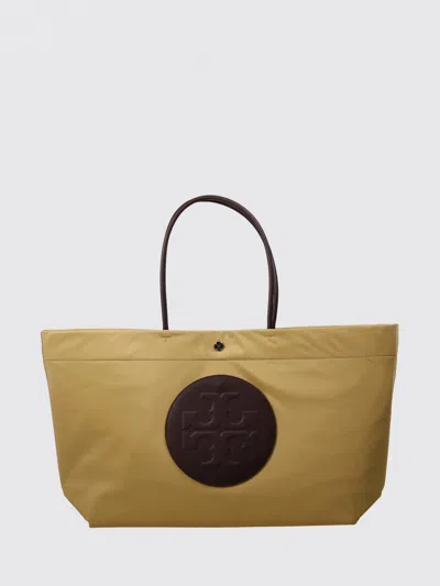 Tory Burch Ella Twist Nylon Shoulder Bag With Maxi Logo Patch On The Front In Neutral