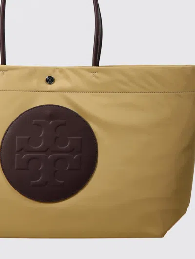Tory Burch Ella Twist Nylon Shoulder Bag With Maxi Logo Patch On The Front In Neutral