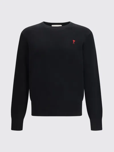 Ami Alexandre Mattiussi Ami Paris Classic Fit Ami De Coeur Organic Cotton Jersey Long-sleeve T-shirt In Black