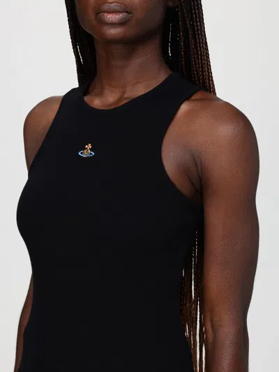 Vivienne Westwood Fitted Black Sleeveless Top With High Neckline