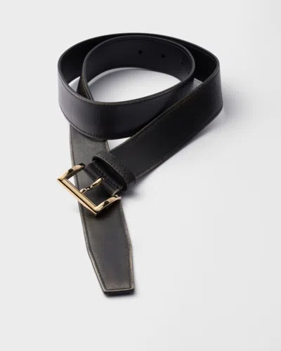 Prada Leather Belt In Black