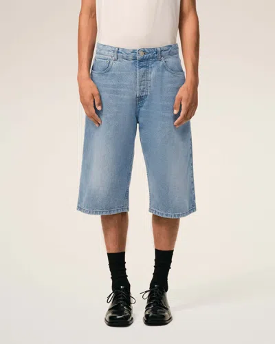 Ami Alexandre Mattiussi Large Fit Bermuda Shorts 14 Bleu Used In Blue