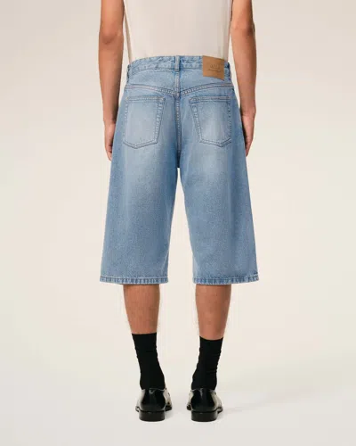 Ami Alexandre Mattiussi Large Fit Bermuda Shorts 14 Bleu Used In Blue