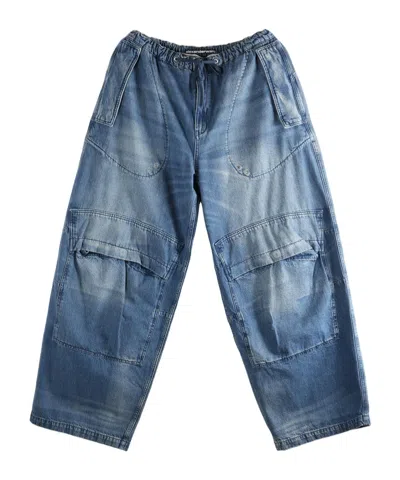 Alexander Wang Oversized Low-rise Cargo Jeans In Blue