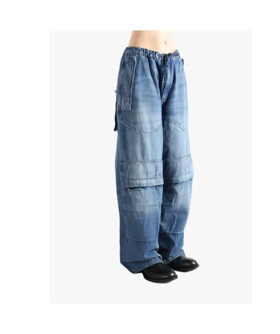 Alexander Wang Oversized Low-rise Cargo Jeans In Blue