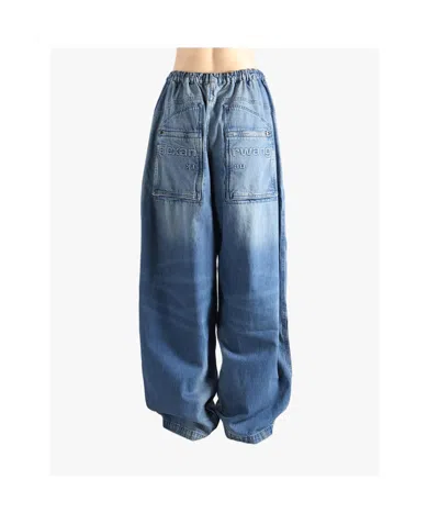 Alexander Wang Oversized Low-rise Cargo Jeans In Blue