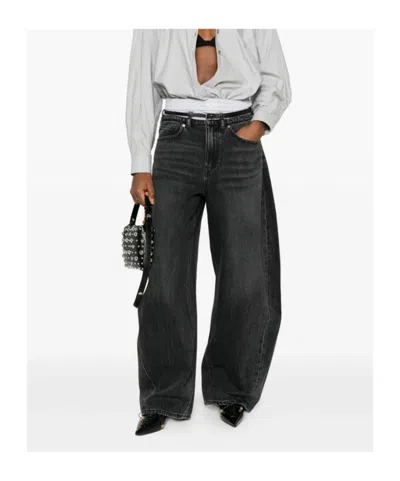 Alexander Wang Belt-loop Belted Jeans In Black