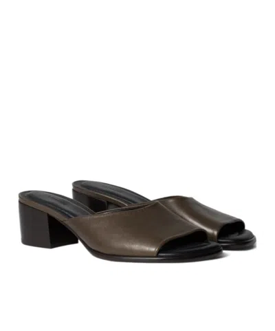 Lemaire Square Heeled Mules 55mm Dark Brown