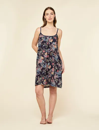 Papinelle Layla Floral Cotton Nightgown In Blue