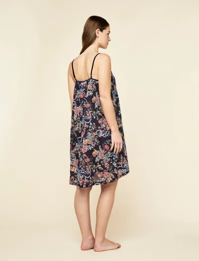 Papinelle Layla Floral Cotton Nightgown In Blue