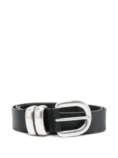 By Malene Birger Zoira Silver-tone Buckle Belt In Black