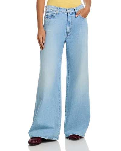 Mother Womens Shaken Not Stirred Ditcher Roller Zip Skimp Denim Jeans In Blue