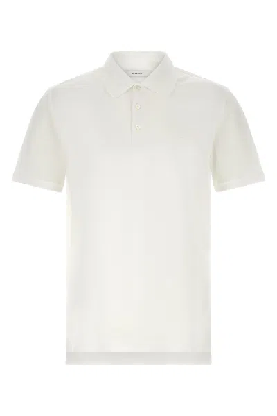 Givenchy White Logo Embroidery Polo Shirt In White