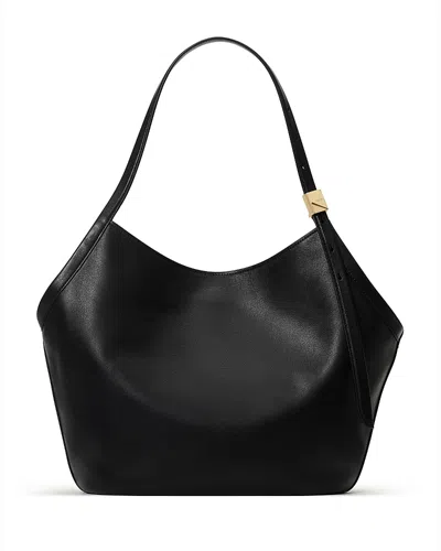 Kate Spade New York Small Deco Fine Grain Leather Tulip Top Handle Bag In Black