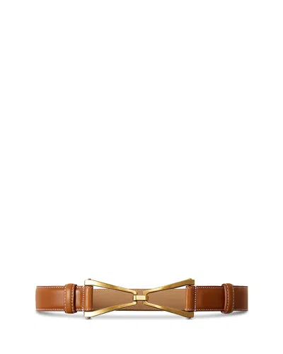 Veronica Beard V Leather Belt In Brown