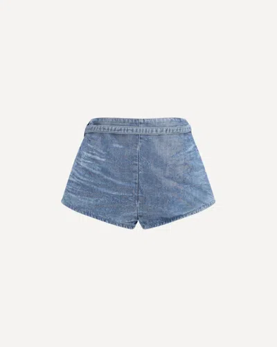 Diesel Distressed Denim Denim Shorts In Blue