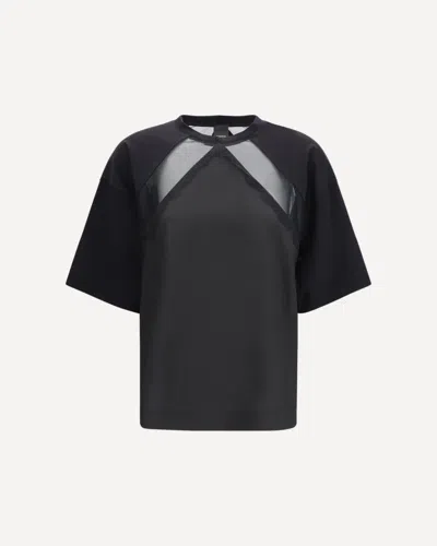 Pinko Mesh-panel T-shirt In Black