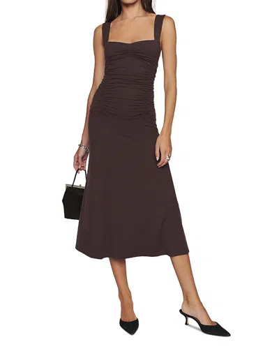 Reformation Suvi Sweetheart Knit Midi Dress In Brown