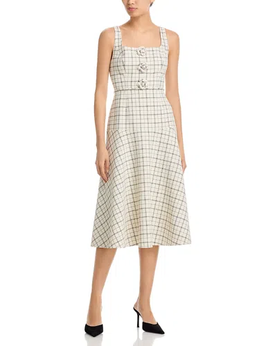 Milly Mira Plaid Midi Dress In Multi