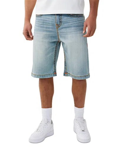 True Religion Vinny Super T Flap Denim Shorts In Blue