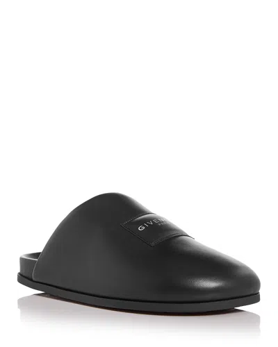 Givenchy Leather Slippers Featuring Flat Sole Design In Black