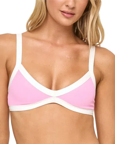 L*space Lspace Taylor Rib Bikini Top In Pink