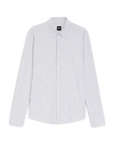 Hugo Boss Slim-fit Shirt In Italian-made Performance-stretch Fabric In White