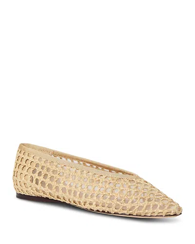 Loeffler Randall Women's Tan Woven Raffia Ballet Flats In Nude