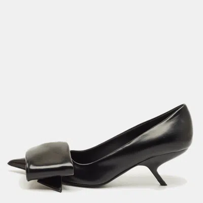 Ferragamo 105mm Oversized-bow Leather Pumps In Black