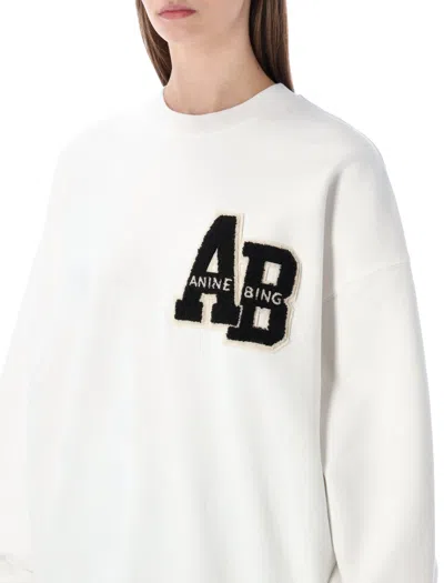 Anine Bing Womens Off White Miles Oversized Cotton-fleece Sweatshirt