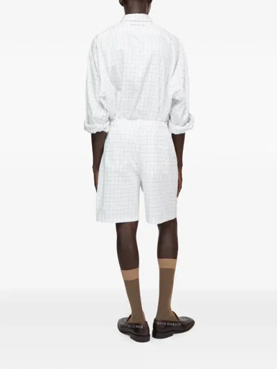 Acne Studios Grid Shorts In White