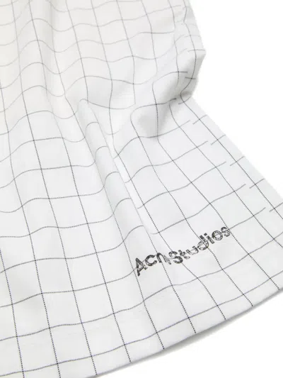 Acne Studios Grid Shorts In White