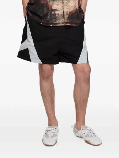 Acne Studios Contrast Panel Shorts In Black