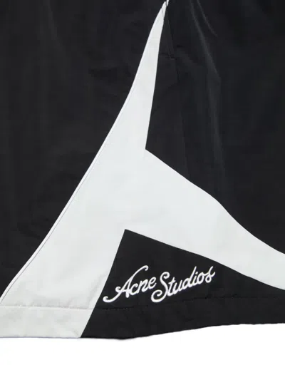 Acne Studios Contrast Panel Shorts In Black