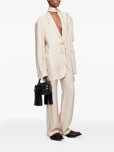 Acne Studios Patterned Trousers In Neutral