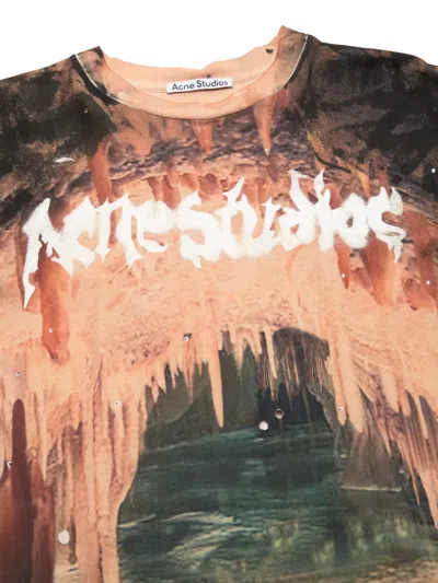 Acne Studios Graphic T-shirt In Brown
