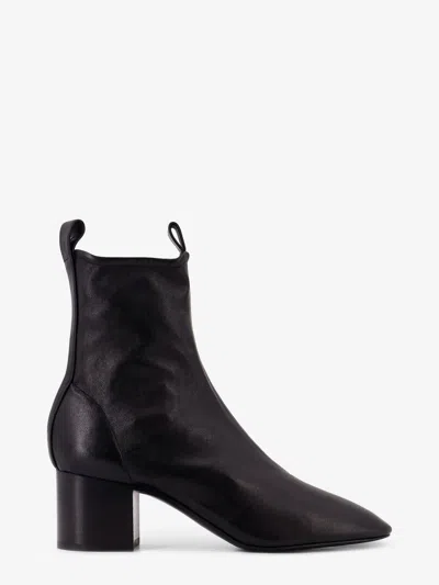 Celine Chic Zip Ankle Boot With Lambskin Stretch In Black