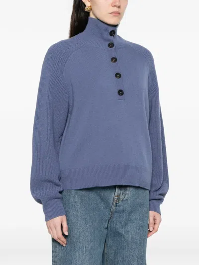 Bompard Buttoned Sweater In Blue