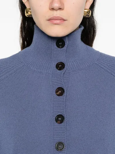 Bompard Buttoned Sweater In Blue