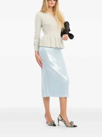 Rotate Birger Christensen Rotate High-waisted Sequin Mini Skirt For Elevated Occasions In Blue