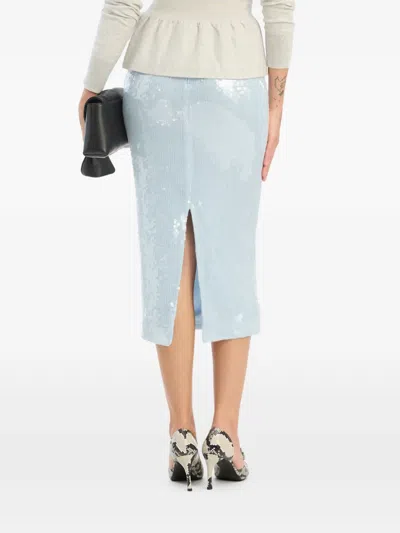 Rotate Birger Christensen Rotate High-waisted Sequin Mini Skirt For Elevated Occasions In Blue