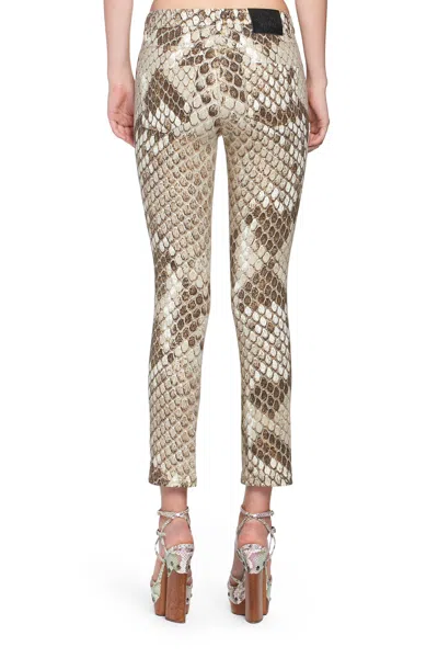 Roberto Cavalli Python Print Jeans In Animal Print