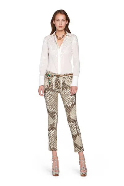 Roberto Cavalli Python Print Jeans In Animal Print