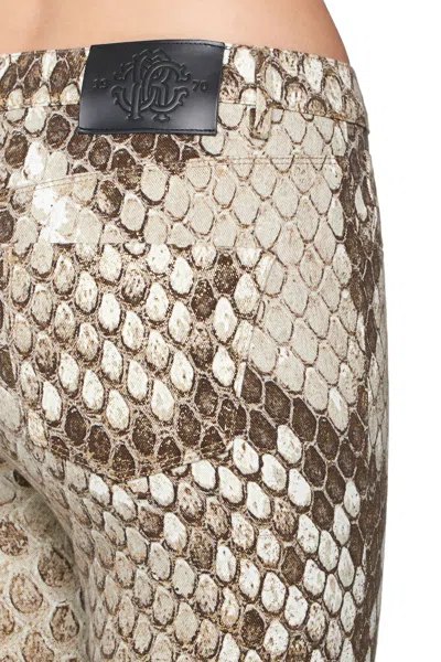 Roberto Cavalli Python Print Jeans In Animal Print