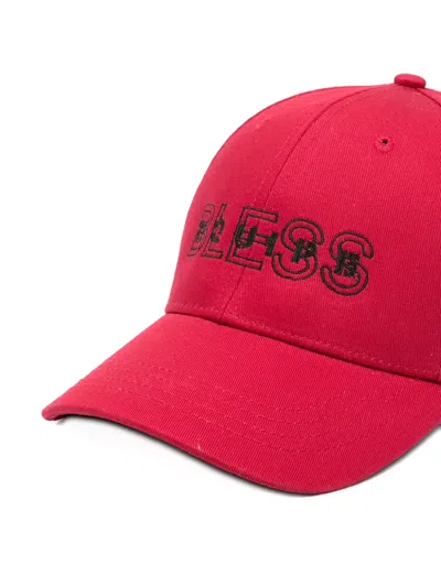 Bless Embroidered Cap In Red