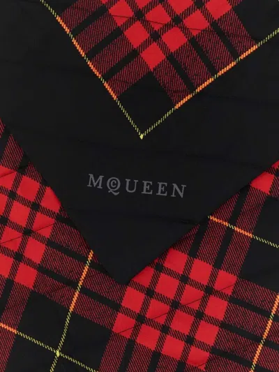 Alexander Mcqueen Tartan Check Quilted Silk Scarf In Multi